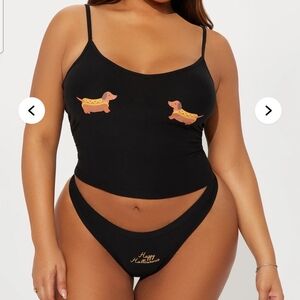 Fashion Nova Black Halloween Pajama Set